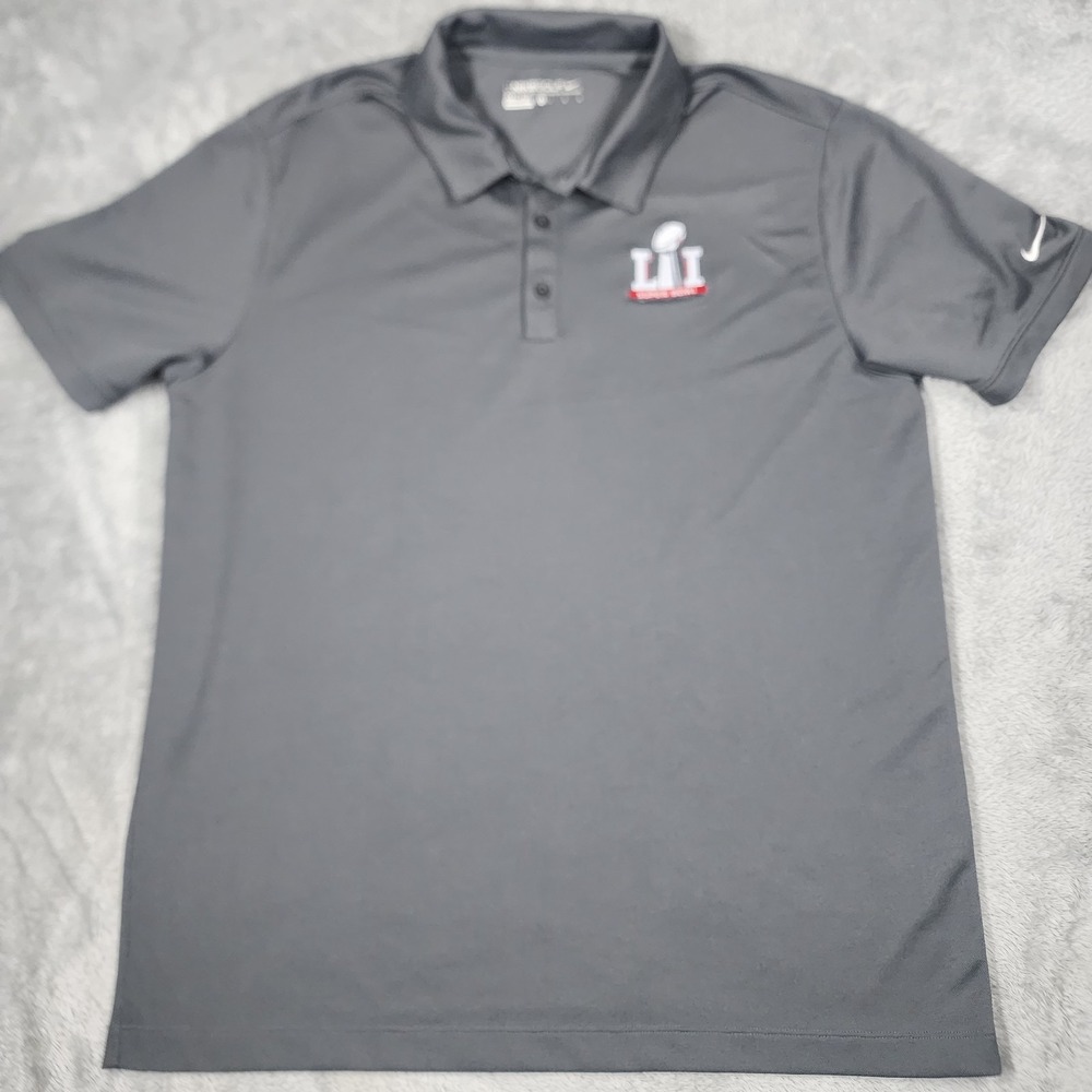 Super Bowl LI Nike Shirt Mens Large Gray NFL Football New England Patriots‎ Golf